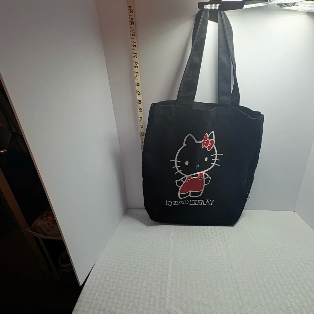 Genuine Hello Kitty Black Tote Bag with Red Accent New Without Tags